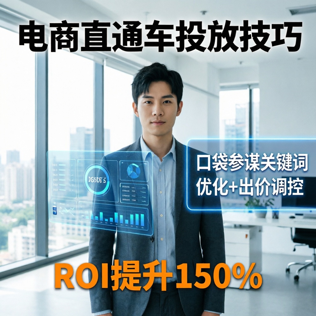 电商直通车投放技巧：口袋参谋关键词优化+出价调控，ROI提升150%